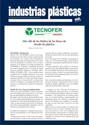 Tecnofer
Ms all delos lmites de las lneas de lavado de plstico
